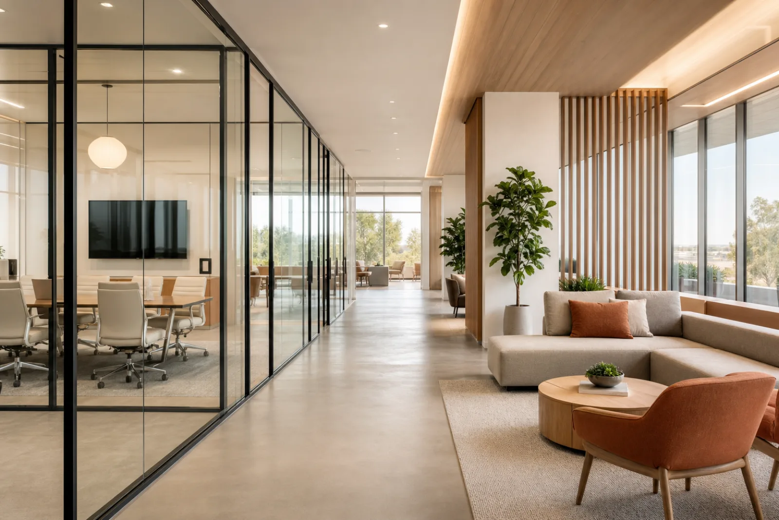 Clean contemporary office interior