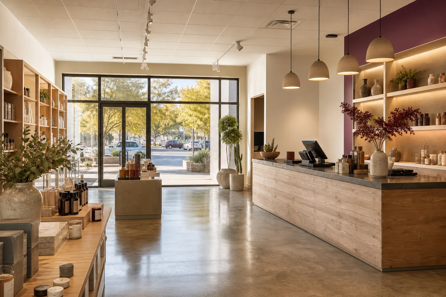 Clean customer-facing commercial interior