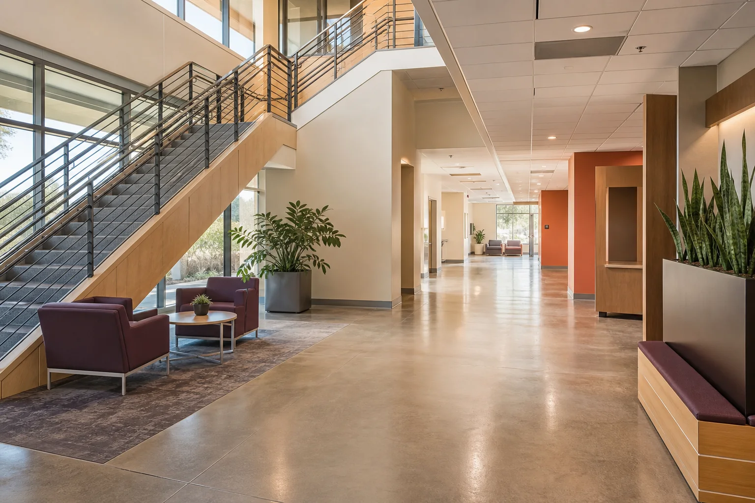 Clean shared commercial building common area